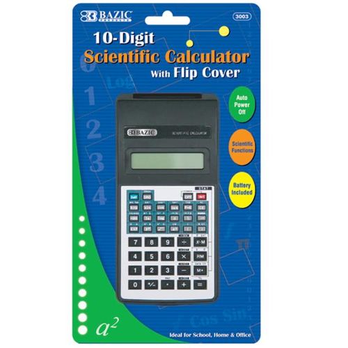 BAZIC 10-Digit Scientific Calculator w/ Flip Cover Case Pack 48