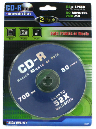 2-Pack 700 mb 52x CD-R Discs Case Pack 12