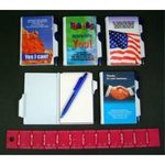 Imprinted Plastic Cover Note Pad with Retractable Case Pack 100