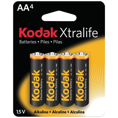 KODAK XLAA4 Xtralife(TM) Alkaline Batteries (AA; 4 pk)