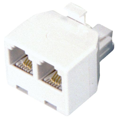 GE 26191 Duplex Wall Jack Adapter (White)