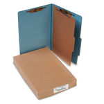 Pressboard 25-Pt. Classification Folders, Legal, Four-Section, Sky Blue, 10/Box
