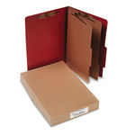 Pressboard 25-Pt. Classification Folder, Legal, Six-Section, Earth Red, 10/Box