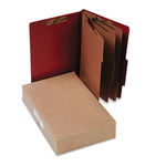 Pressboard 25-Pt. Classification Folder, Legal, Eight-Section, Earth Red, 10/Box