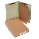 Pressboard 25-Pt. Classification Folders, Legal, 4-Section, Leaf Green, 10/Box