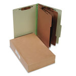 Pressboard 25-Pt. Classification Folders, Legal, 8-Section, Leaf Green, 10/Box