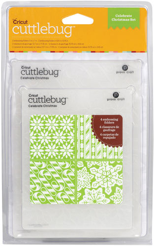 Cuttlebug Embossing Folders 4/Pkg-Celebrate Christmas (2) 5""X7"" & (2) A2