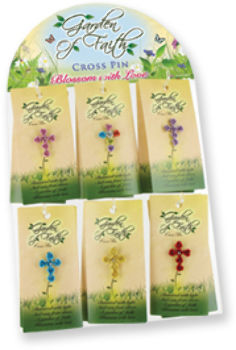Garden of Faith Rose Cross Pin Case Pack 24