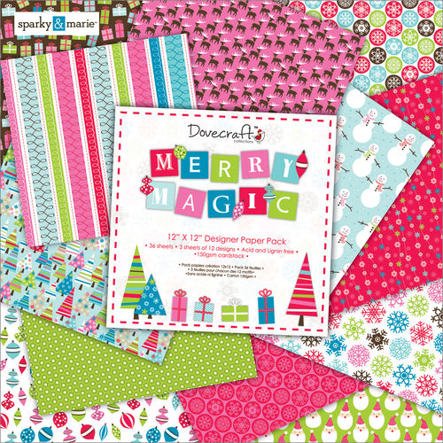 Merry Magic Paper Pack 12""X12"" 36 Sheets-12 Designs/3 Each
