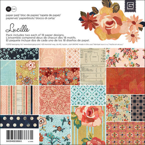Lucille Paper Pad 6""X6"" 36/Sheets-18 Designs/2 Each