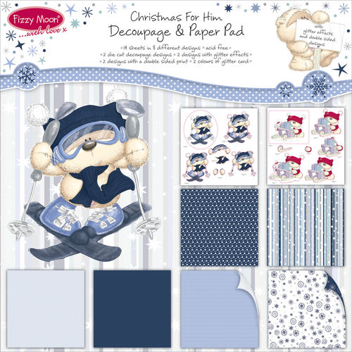 Fizzy Moon Christmas Decoupage Paper Pad-For Him