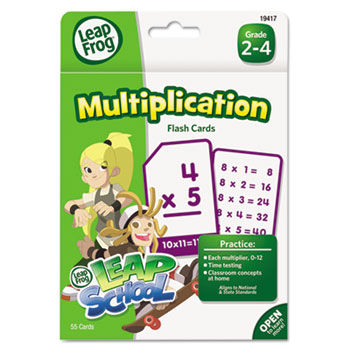 LeapFrog Flash Cards, Multiplication, 4 3/4 x 6, 55 Cards