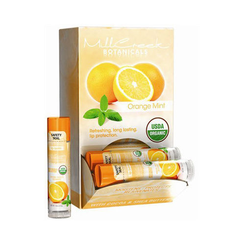 Mill Creek Organic Lip Balm - Orange Mint - Case of 18 - .15 oz