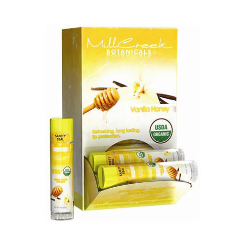 Mill Creek Organic Lip Balm - Vanilla Honey - Case of 18 - .15 oz