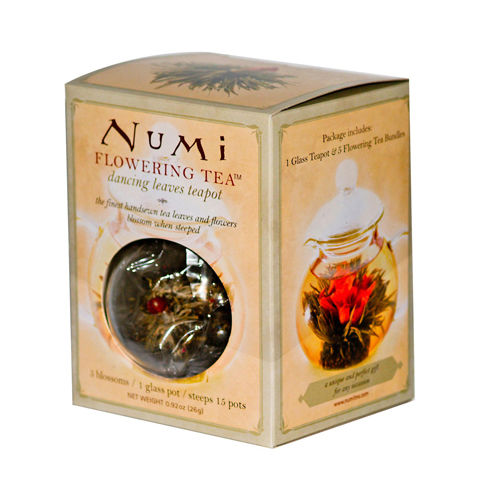 Numi Tea Flowering Tea Glass Teapot and 5 Blossoms - 6 Pack