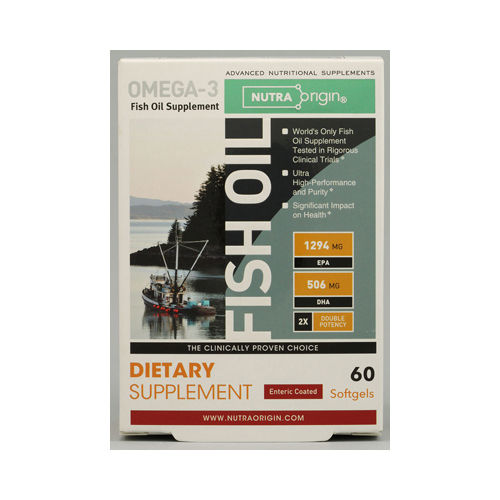 Nutra Origin Omega-3 Fish Oil 2X Double Potency - 60 Enteric Coated Softgels
