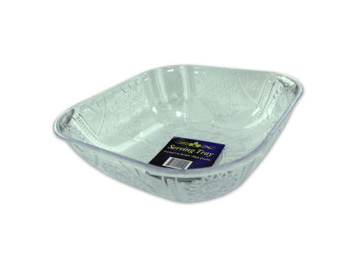 Crystal cut square serving bowl
