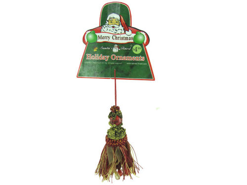 Holiday tassel ornament with gems, assorted designs