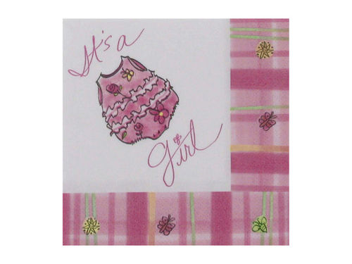 &quot;It&#039;s a Girl&quot; napkins, pack of 16