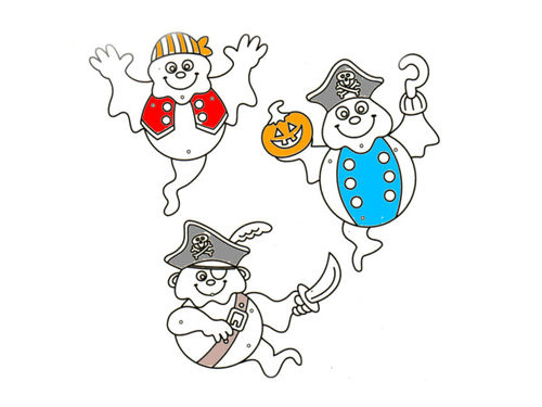 Color Your Own! Ghost Pirate Jointed Characters