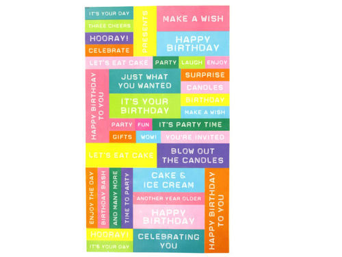 111 It&#039;s A Party Word Label Stickers