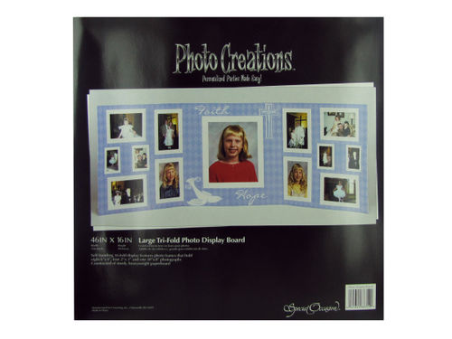 religious tri fold photo display board 46 x 16 inch