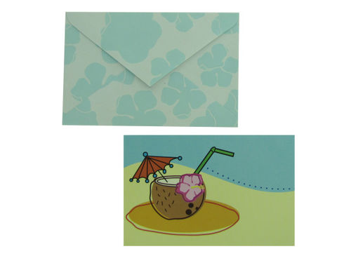 Tropical theme note cards with envelopes
