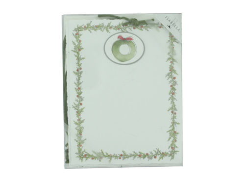 Emb Panel Holiday Cards With Tie-Wreath