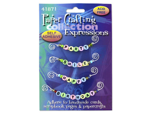 Self-adhesive bead messages, party, pack of 4