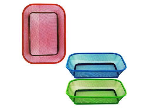 Assorted colors mesh rectangle basket