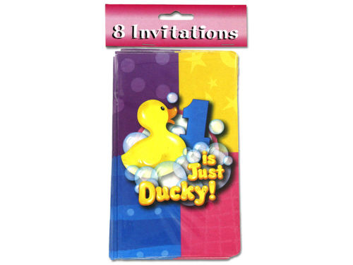 1 is just ducky birthday party invitations