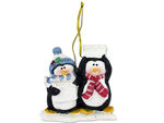 Penguins resin ornament, can be personalized