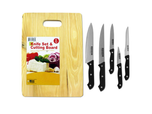 Knife set with cutting board