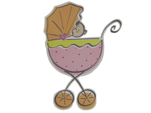 carriage baby girl cut-out