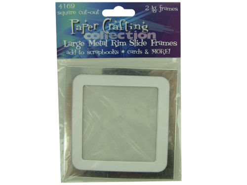 2 lg. metal rim square cut-sout slide frames