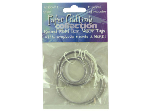Round white vellum tags, pack of 6