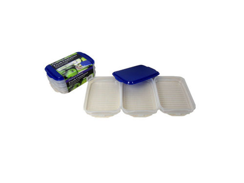Plastic container storage set, pack of 3