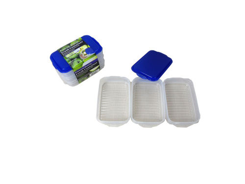 Plastic storage container set, pack of 3