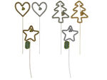 Holiday shape picks, assorted gold and silver