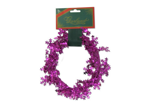 Fuschia wire garland, snowflakes