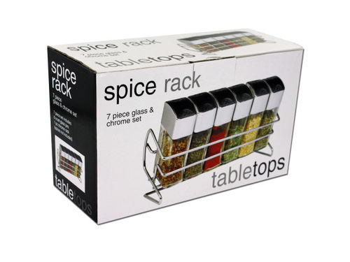 Glass bottle spice rack