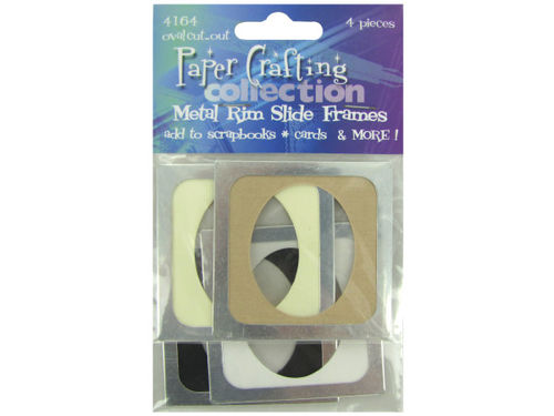 4 pc metal rim oval cutout slide frames