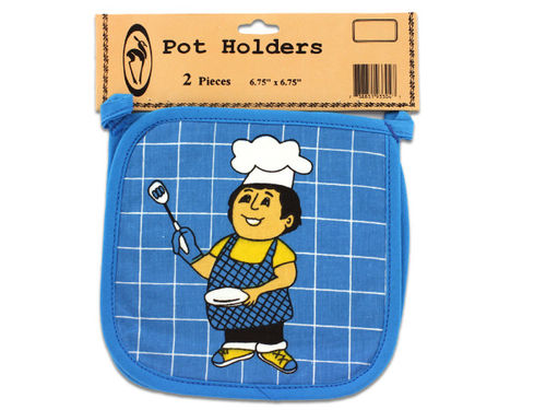 Pot holders, pack of 2, happy cook