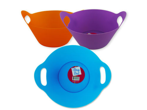 Plastic storage bowl with handle