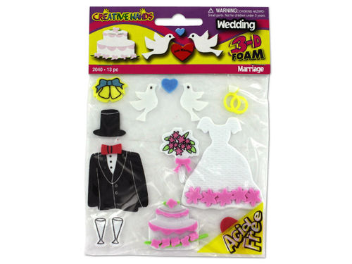 3-D foam wedding theme stickers