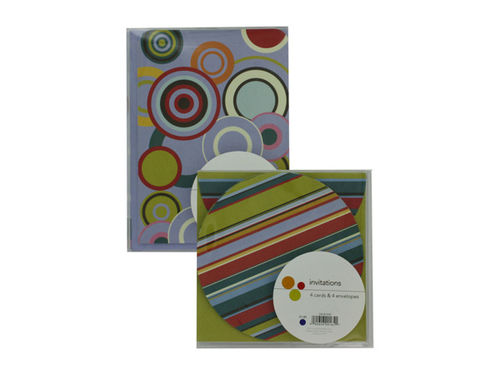 Invitations or announcements, pack of 4, assorted designs