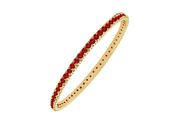 Ruby Eternity Bangle  14K Yellow Gold - 3.00 CT TGW