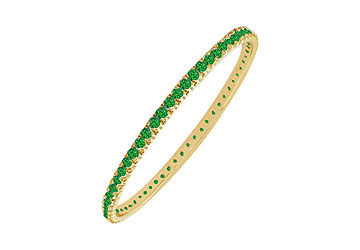 Emerald Eternity Bangle  14K Yellow Gold - 5.00 CT TGW