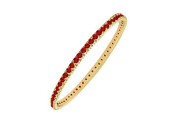 Ruby Eternity Bangle  14K Yellow Gold - 5.00 CT TGW