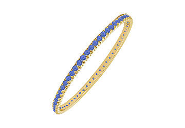 Sapphire Eternity Bangle  14K Yellow Gold - 5.00 CT TGW